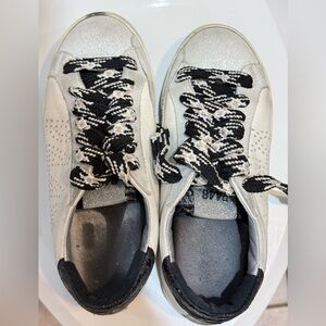 P448 John  size 37 White and Black Sneakers